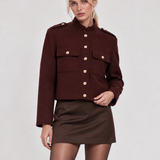 Lilly | Giacca Corta Bordeaux con Bottoni Dorati