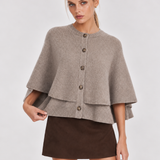 Blake | Maglione a Mantella in Misto Lana con Bottoni