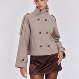 Evie | Giacca in Lana con Collo Alto