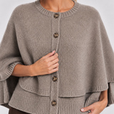 Blake | Maglione a Mantella in Misto Lana con Bottoni