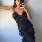 Aliza | Abito maxi con volant