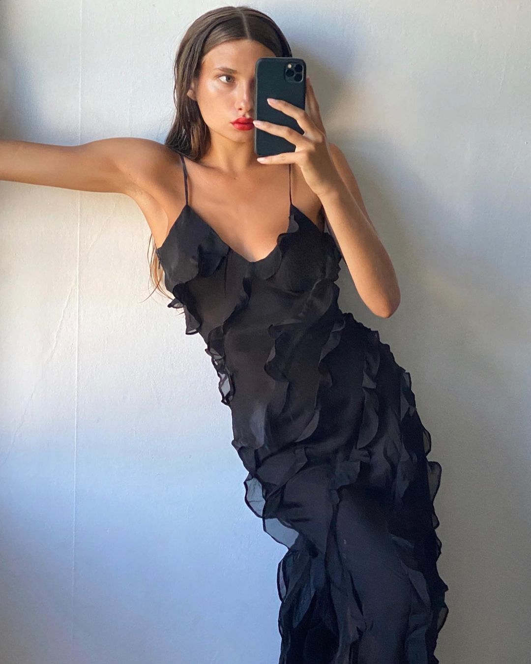 Aliza | Abito maxi con volant