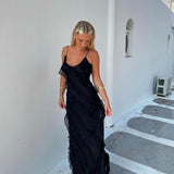Aliza | Abito maxi con volant