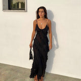 Aliza | Abito maxi con volant