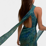 Moana | Abito in chiffon con stampa ispirata a Monet