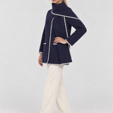 Nellie | Cappotto a Mantella in Lana con Profili a Contrasto
