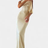 Hope | Abito maxi drappeggiato monospalla