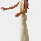 Hope | Abito maxi drappeggiato monospalla
