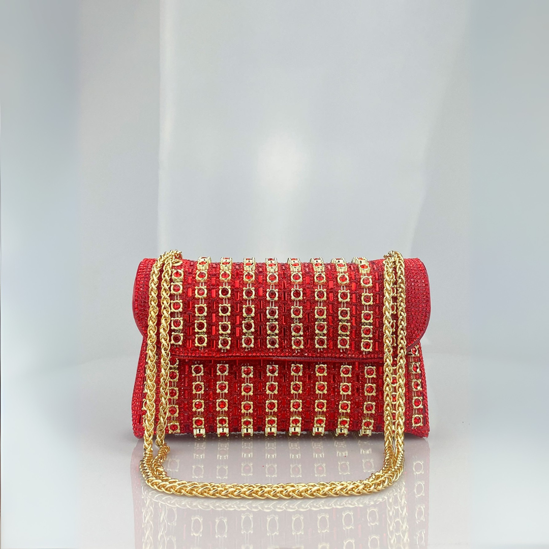 Estrella | Borsa a tracolla con catena elegante e strass colorati