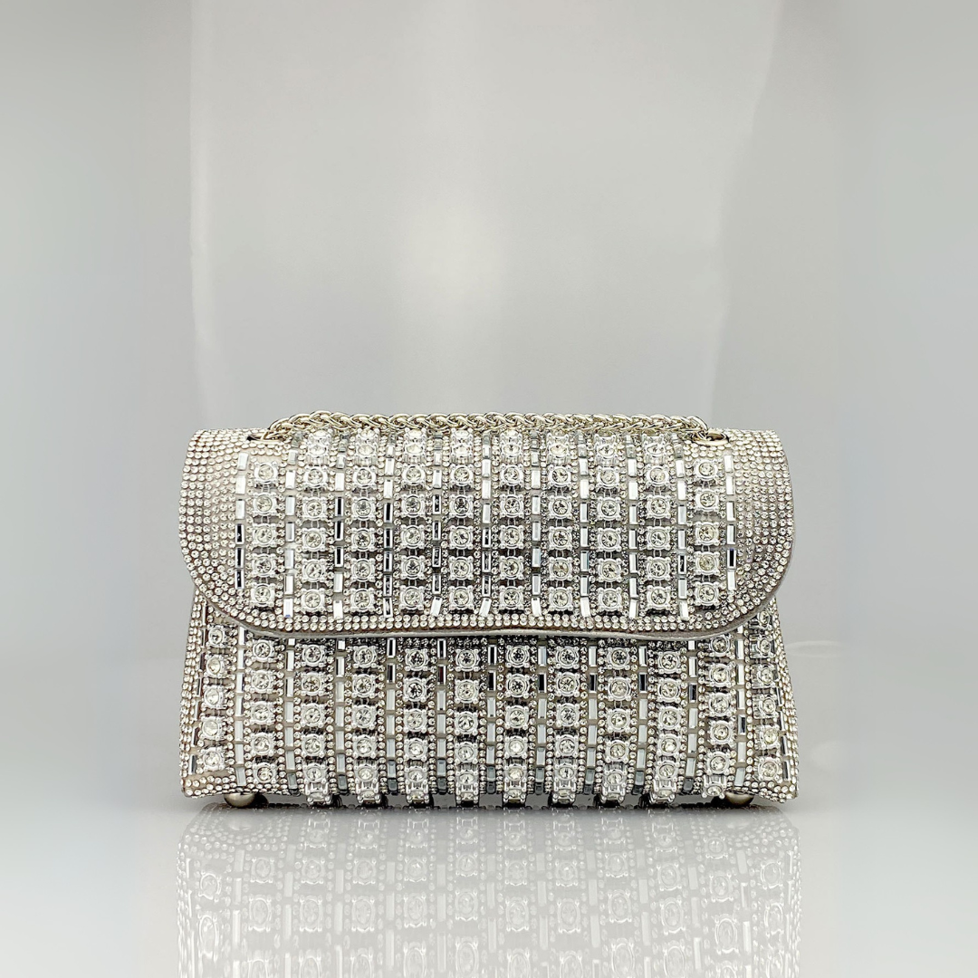 Estrella | Borsa a tracolla con catena elegante e strass colorati