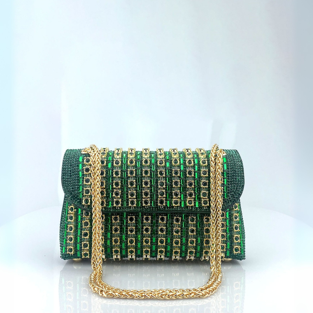 Estrella | Borsa a tracolla con catena elegante e strass colorati