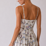 Stella | Abito midi floreale con corsetto