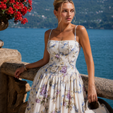 Stella | Abito midi floreale con corsetto