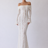 Fleur | Abito maxi in pizzo con spalle scoperte