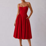 Houx | Abito midi ad A con bustier strutturato
