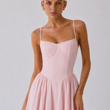 Houx | Abito midi ad A con bustier strutturato