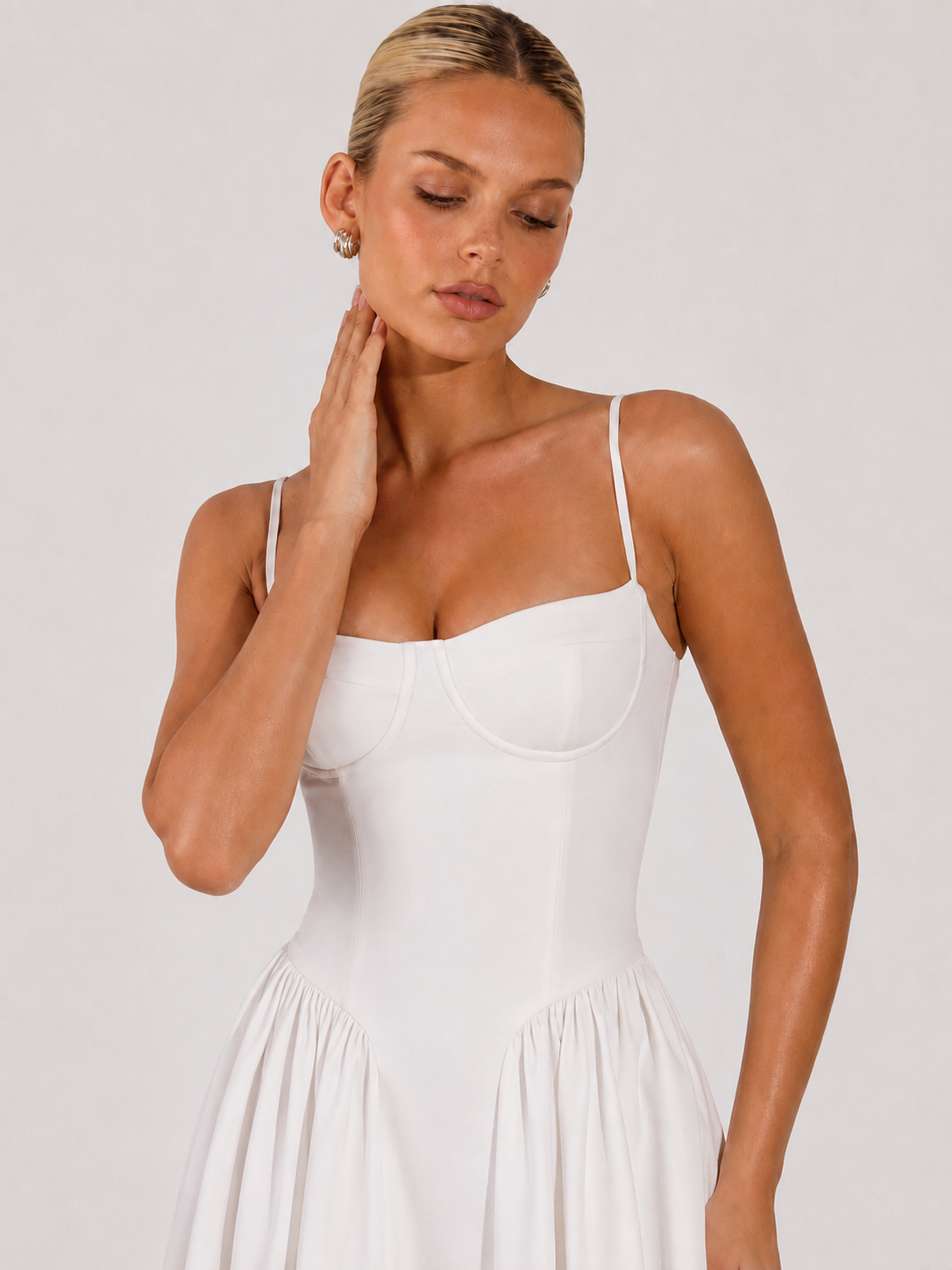 Houx | Abito midi ad A con bustier strutturato