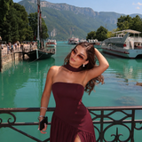 Diana | Abito maxi halter senza spalline