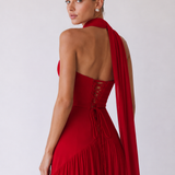 Diana | Abito maxi halter senza spalline
