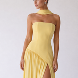 Diana | Abito maxi halter senza spalline