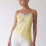Maeve | Top in raso con bordo in pizzo