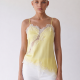 Maeve | Top in raso con bordo in pizzo