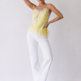 Maeve | Top in raso con bordo in pizzo