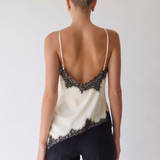 Maeve | Top in raso con bordo in pizzo