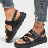 Renée | Sandali bassi in pelle vegana con cinturini regolabili