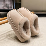 Pantofole da donna in peluche con fodera calda e suola antiscivolo