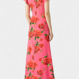 Mayra | Elegante abito qipao con stampa di rose