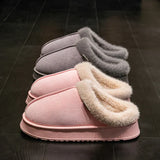 Pantofole da donna in peluche con fodera calda e suola antiscivolo