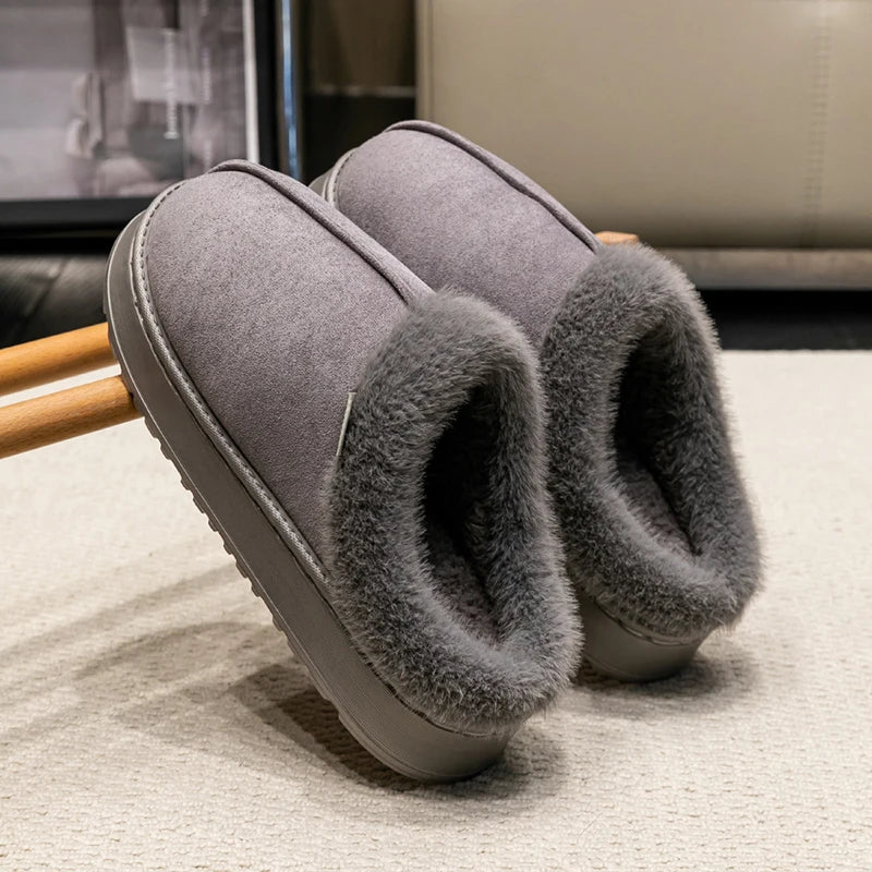 Pantofole da donna in peluche con fodera calda e suola antiscivolo