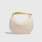 Gerda | Borsa intrecciata con manico dorato