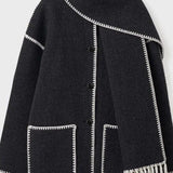 Cappotto con Sciarpa Frangiata Color Cervo