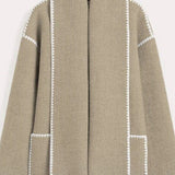 Cappotto con Sciarpa Frangiata Color Cervo