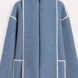 Cappotto con Sciarpa Frangiata Color Cervo